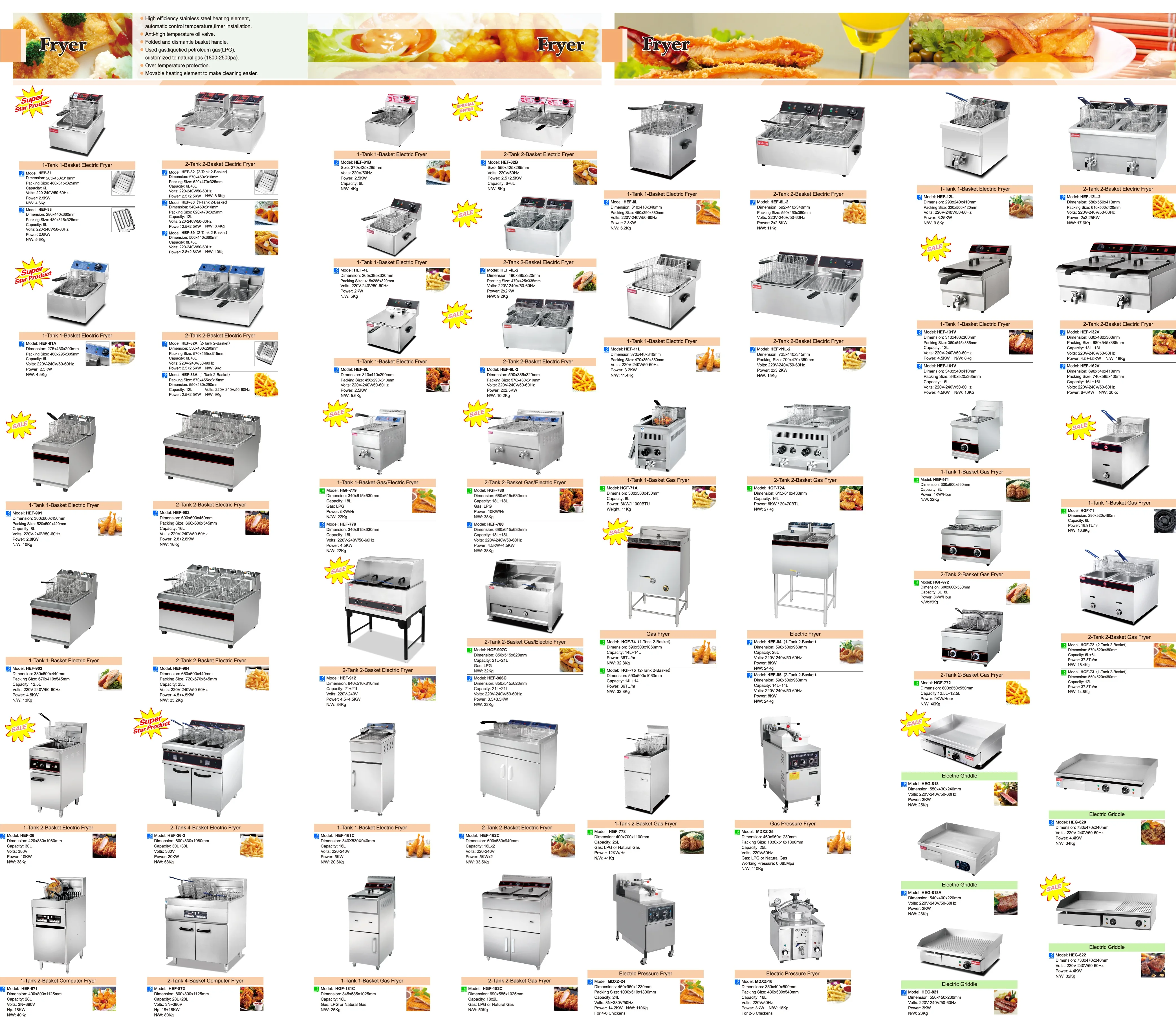 1 Tank 1 Basket Capacity 18L Power 5000 W/hr Model HGF-779 Gas Deep Fat Fryer Gas Fryer