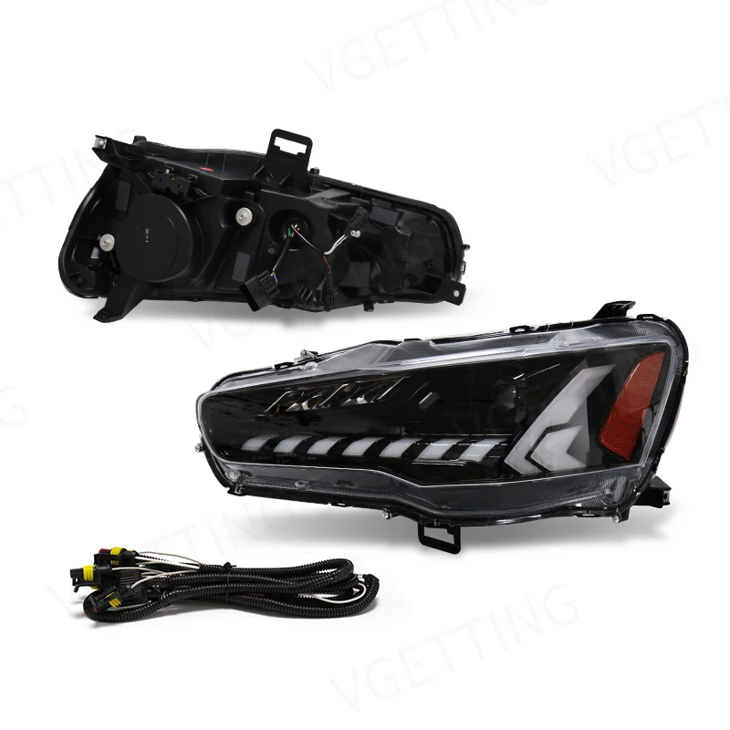 Led Front Bumper Headlight Devil Eye Turn Signal Daytime Running Lamp DRL for Mitsubishi Lancer EVO-X 2008 2009 2010 2011 - 2016