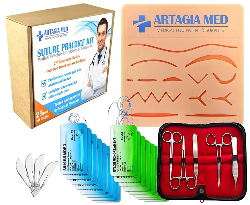 
10Pcs Advanced Dissection Kit For Anatomy Biology Medical Student Kit With Scalpel Knife Handle -5 Blades - Case - Lab Veter 