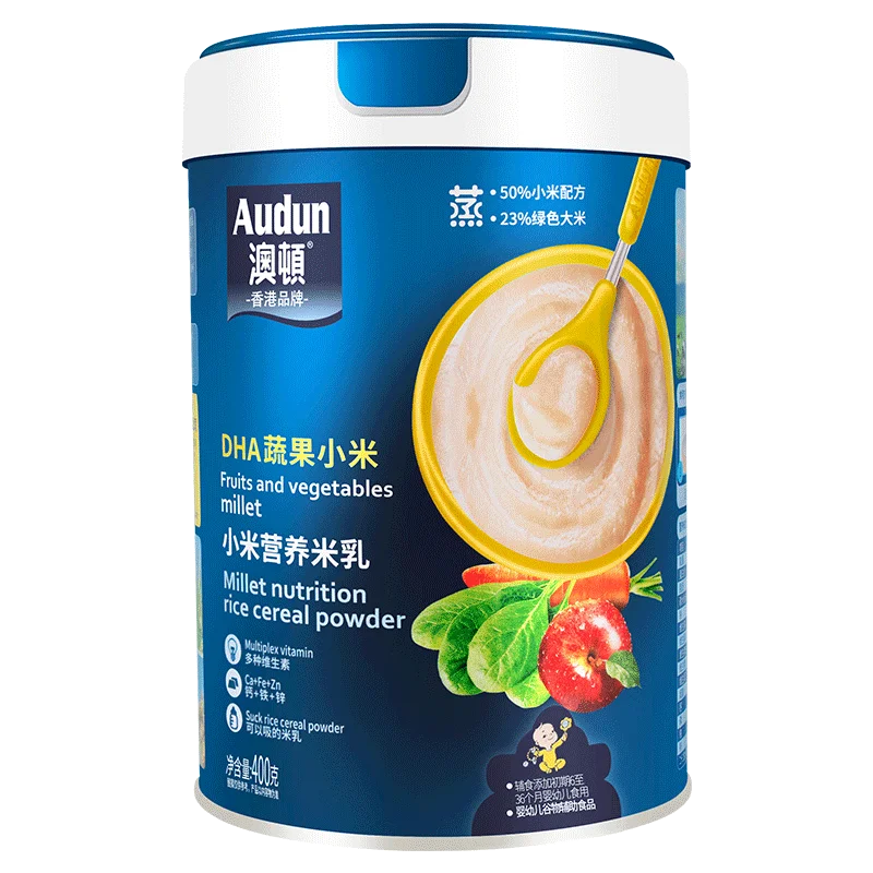 
High quality popular canned baby food vegetables Fruits Millet Rice cereal powder for baby 