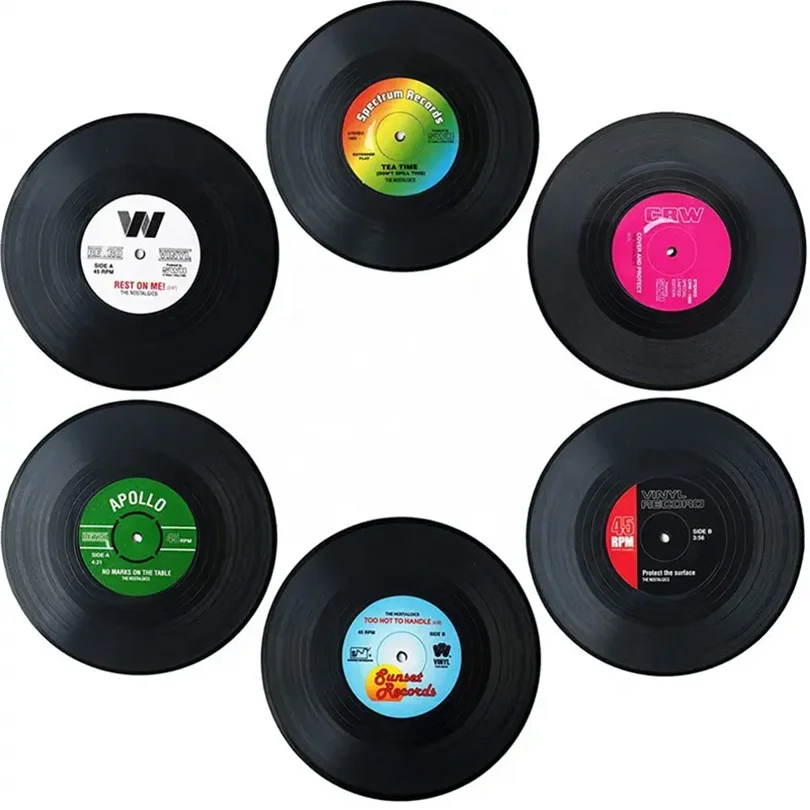 Wholesale Hot Sale Vinyl Records, Vintage Music, Coasters, Art Cars, Bar/Coffee Table/Mugs, Beer Bottles, Drinks