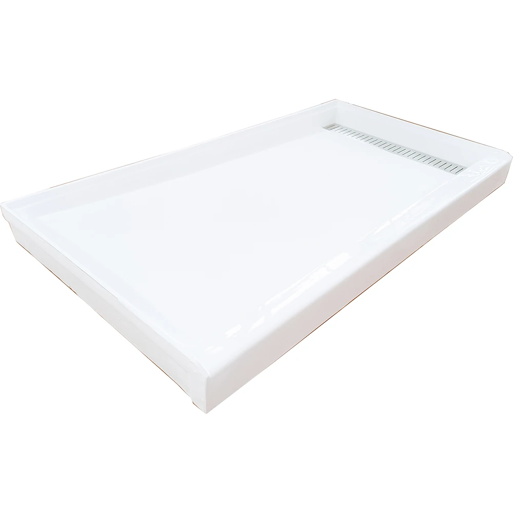 Right Hand 32x60 Inches Trench Drain Culture Marble Shower Pan