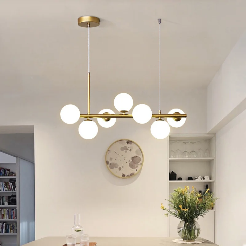 Wholesale Hotel Home Nordic Large Kitchen Pendent Lights Chandelier Luxury Living Room Glass Cube Metal Pendent Light