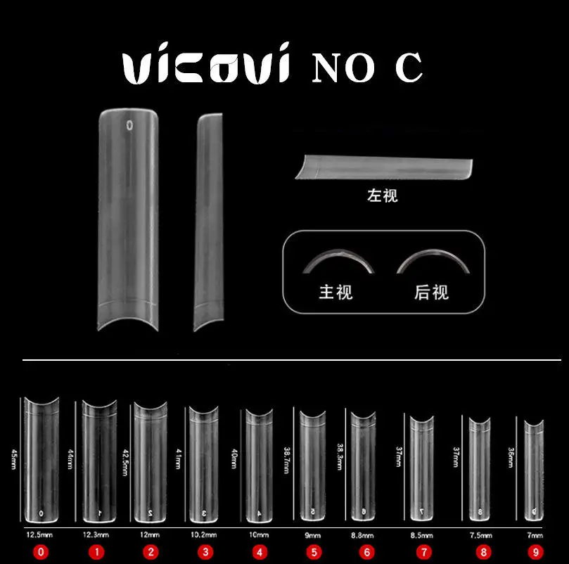 2024 VICOVI Brand New Semi-Stick XXL Ultra-Thin Transparent No Water Tube Shape Wearing Nail Factory Direct Sales