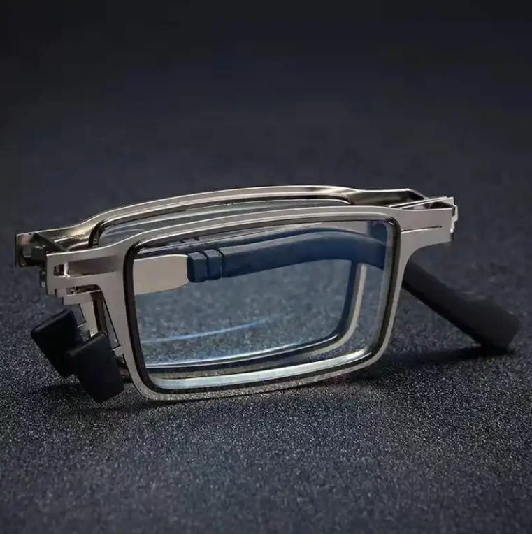 High quality Anti blue light metal folding foldable pocket Stainless steel frames Presbyopic Foldaway glasses reading glasses