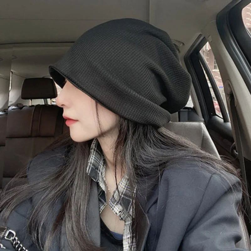 Лидер продаж, новинка, однотонная вязаная шапка, модная шапка с ворсом, осенне-зимние шапки с двойным покрытием, Вязаная Шерстяная Шапка-бини с ворсом, шапки