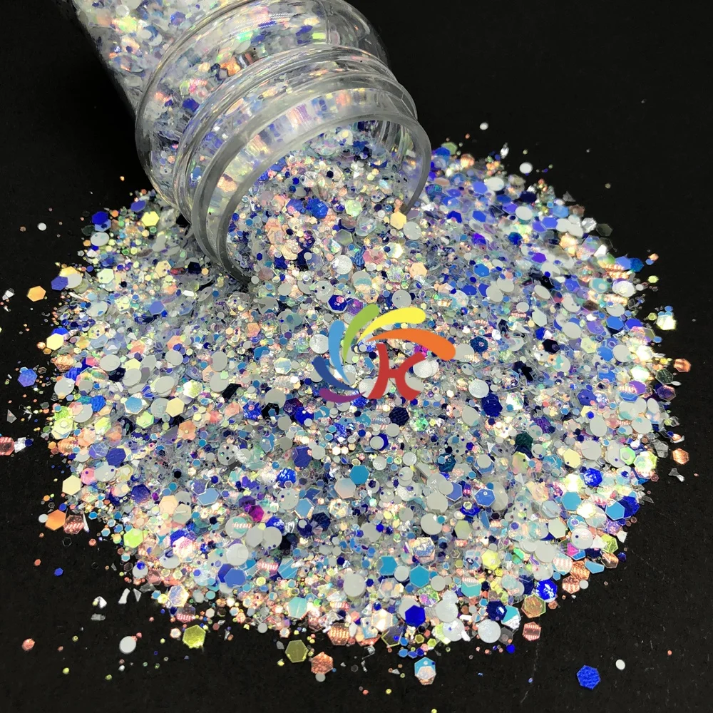 Wholesale Pet Glow Reflective Solvent Resistant Glitter Biodegradable Neon-toxic Opal Cosmetic Grade Polyester Glitter Powder