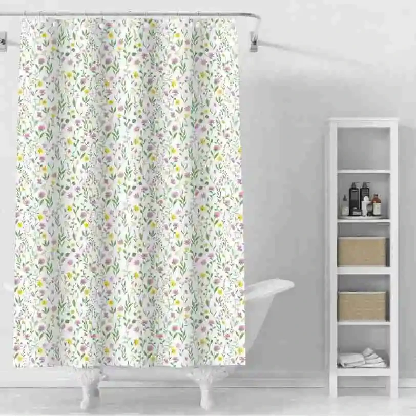 Factory wholesale Bathroom Bath Textile Fabric Polyester PEVA PVC Plastic Vinyl Shower Curtain
