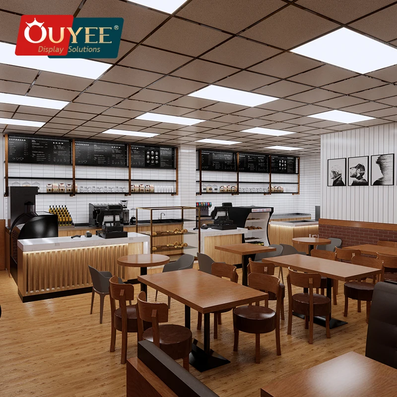 Modern Coffee Shop Counter Design Cafe Bar Table Coffee Shop Supplies for Coffee Store Showroom