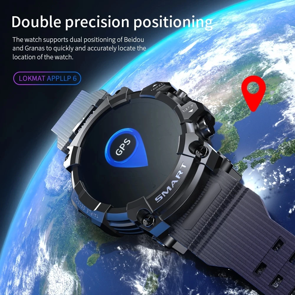 LOKMAT APPLLP 6 Smart Watch 4G Wifi 1.6 Touch Screen Sports Smartwatches GPS with Video Phonecall Heart Rate Monitor Android 9