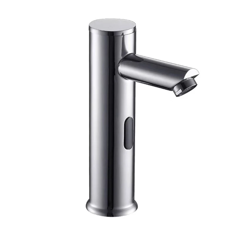 Deck mounted chrome basin sensor water tap single hole water saving touchless water faucet automatic faucet  used in hospitals