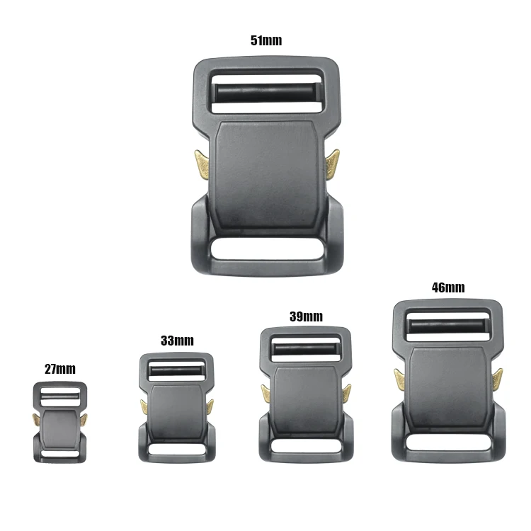 newe arrival  25mm flat aluminum bag strap Buckle with custom Logo 1inch contoured Side Release Buckle