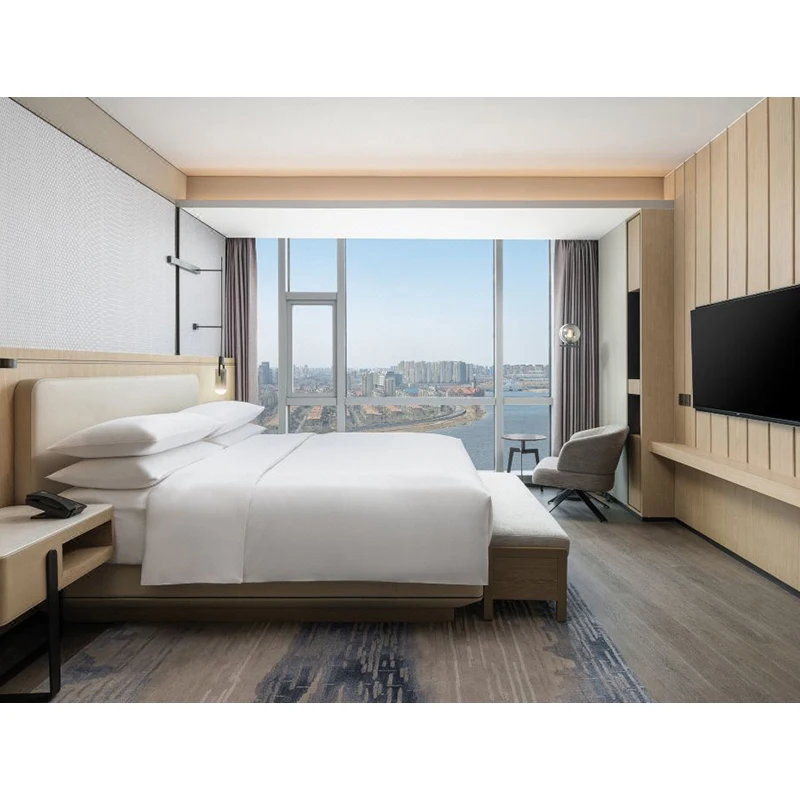 Guangzhou Hotel Furniture Wholesale Price Minimalist Hardwood Hotel Bedroom Furniture Sets For Modern Hotel Spaces
