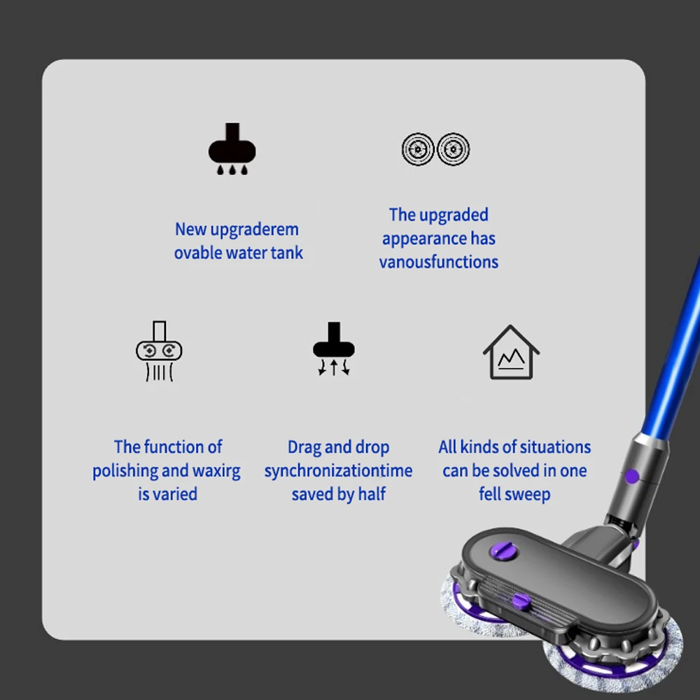 Sell Well Electric Replacement Spare Parts Mop Head Attachment for Dysons V6 V7 V8 V10 V11 Vacuum Cleaner