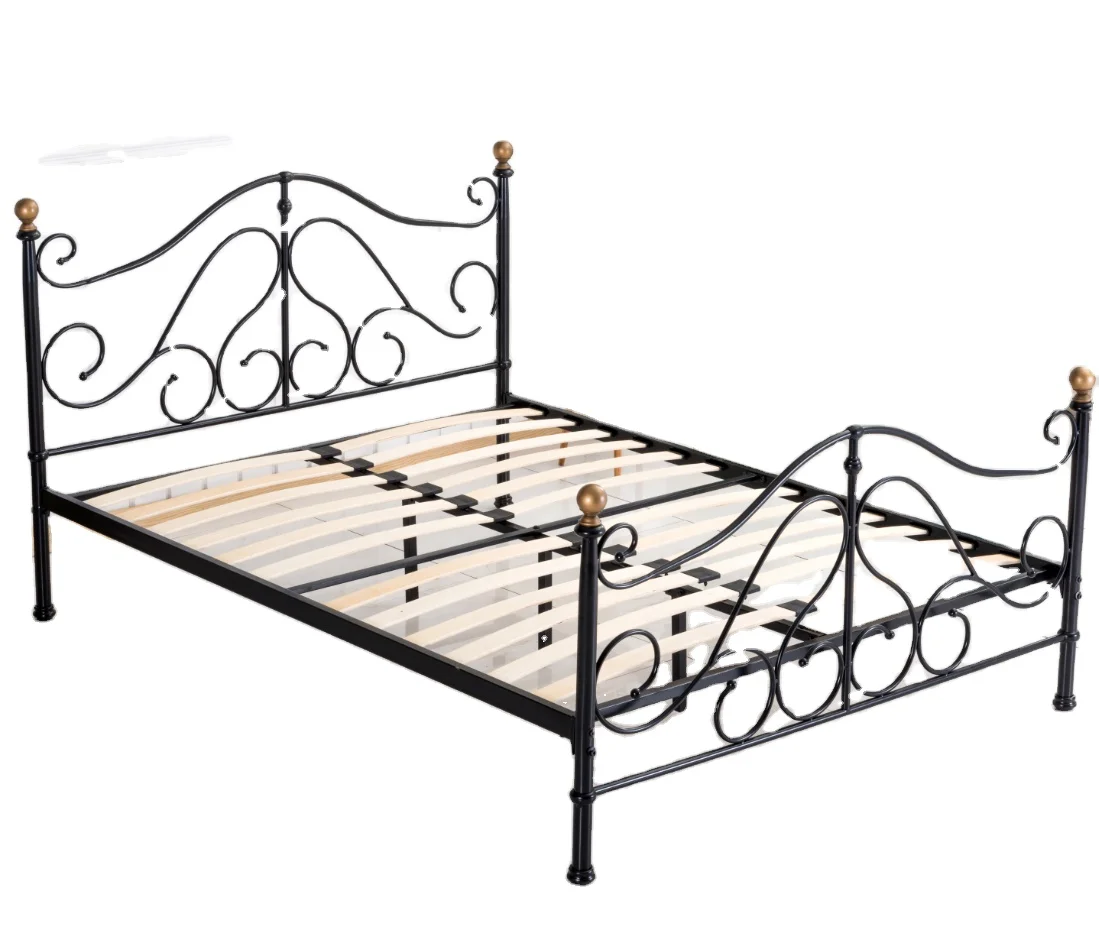 Web Celebrity Home StayArt Simple Bedroom Metal Bed For Children Hotel Apartment Double Iron Frame Beds bedroom furniture