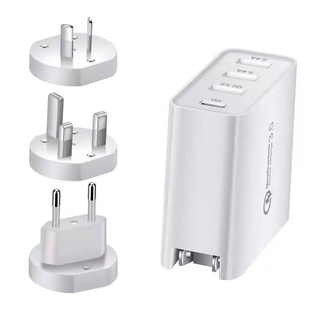 
Hot Selling QC 3.0 48W Travel Power Adapter 45W PD USB Type C Charger for Macbook and Phones 