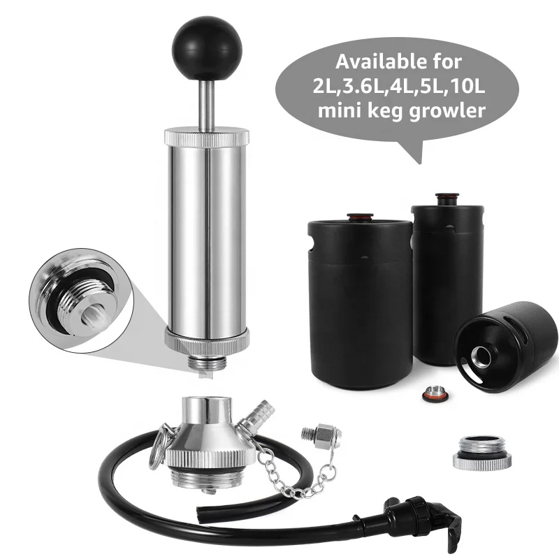 4Inch Party Pump  Keg Coupler Picnic Faucet & Beer Hose Portable Keg Tap Dispenser For Mini Keg