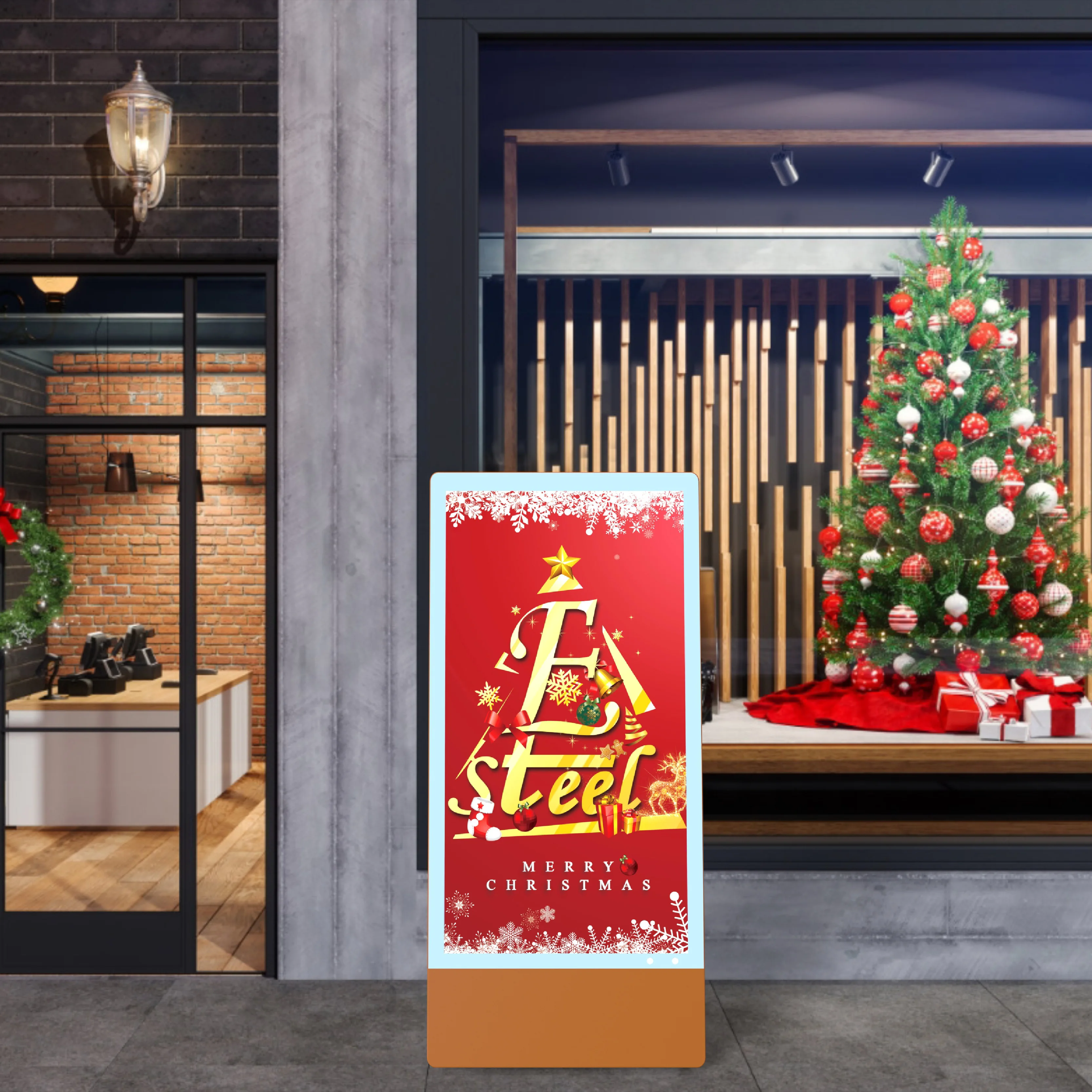 43 Inch Battery Powered  Anti Glare Glass Outdoor IP65 Waterproof LCD Outdoor Digital Signage Kiosk