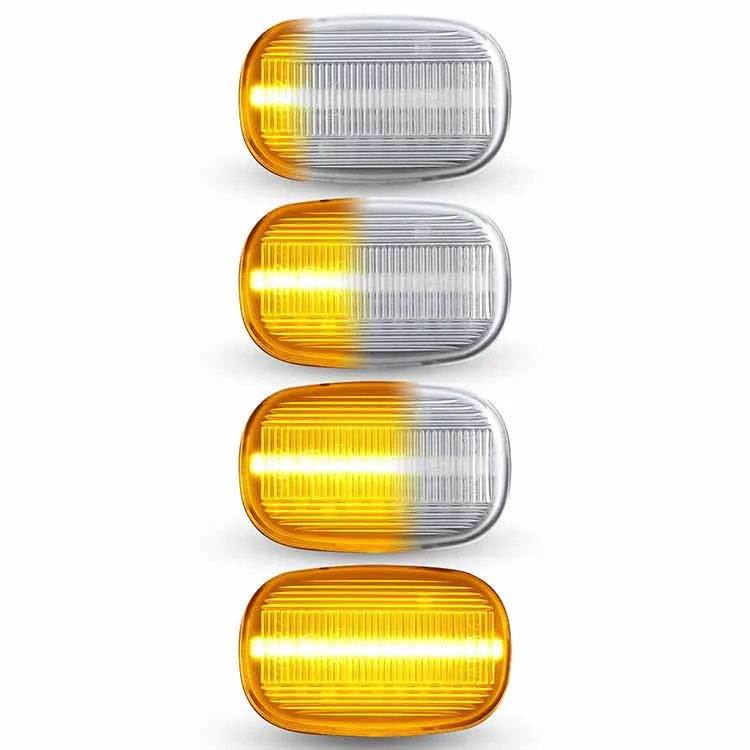 12V Clear Lens Sequential Light LED Side Marker Flowing Direction Indicator Lamps for Toyota Supra Mk4 JZA80
