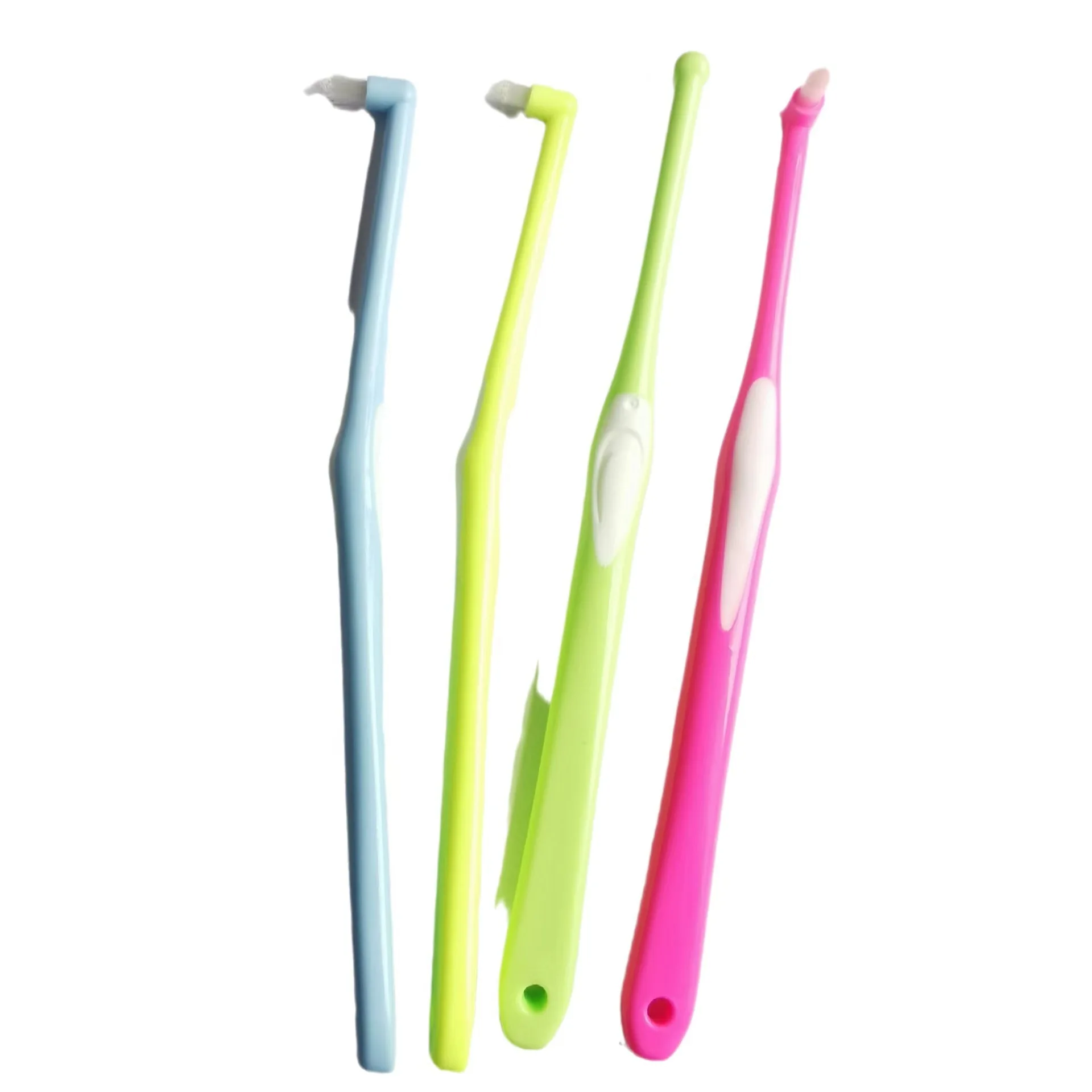 Hot selling custom logo L-shaped orthodontic toothbrush with single bundle brush