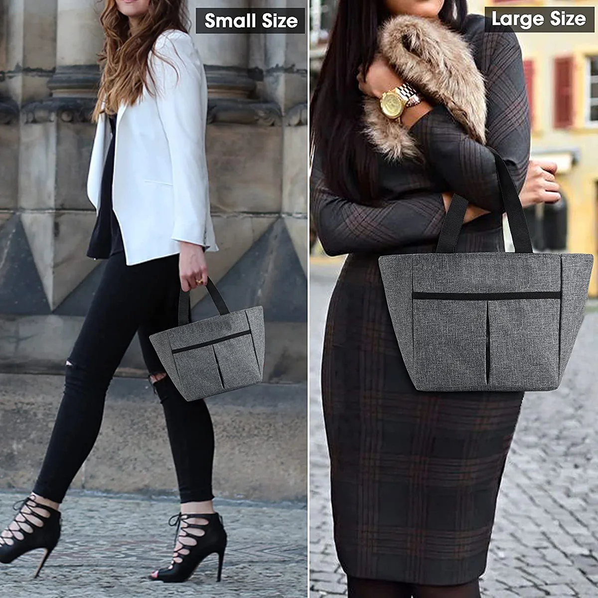 Modern Lightweight Reusable Lunch Box Food Cooler Bag Insulated Keep Fresh Lunch Tote Bag