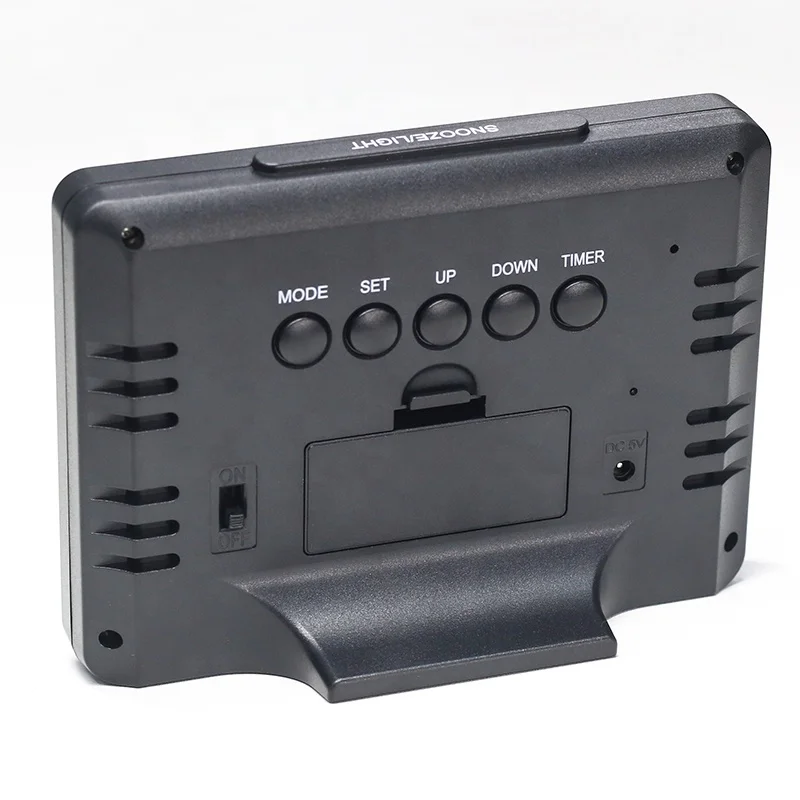 KH-CL136 Digital Temperature Display Table Voice Control Backlight LCD Alarm Clock with Day Of Week