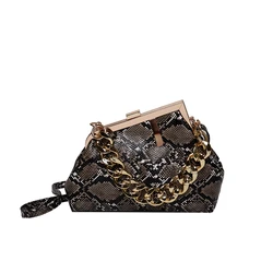 HEC New Arrival Trending Snake Skin Purses and Handbags Ladies Leather Luxury Shoulder Bag for Women