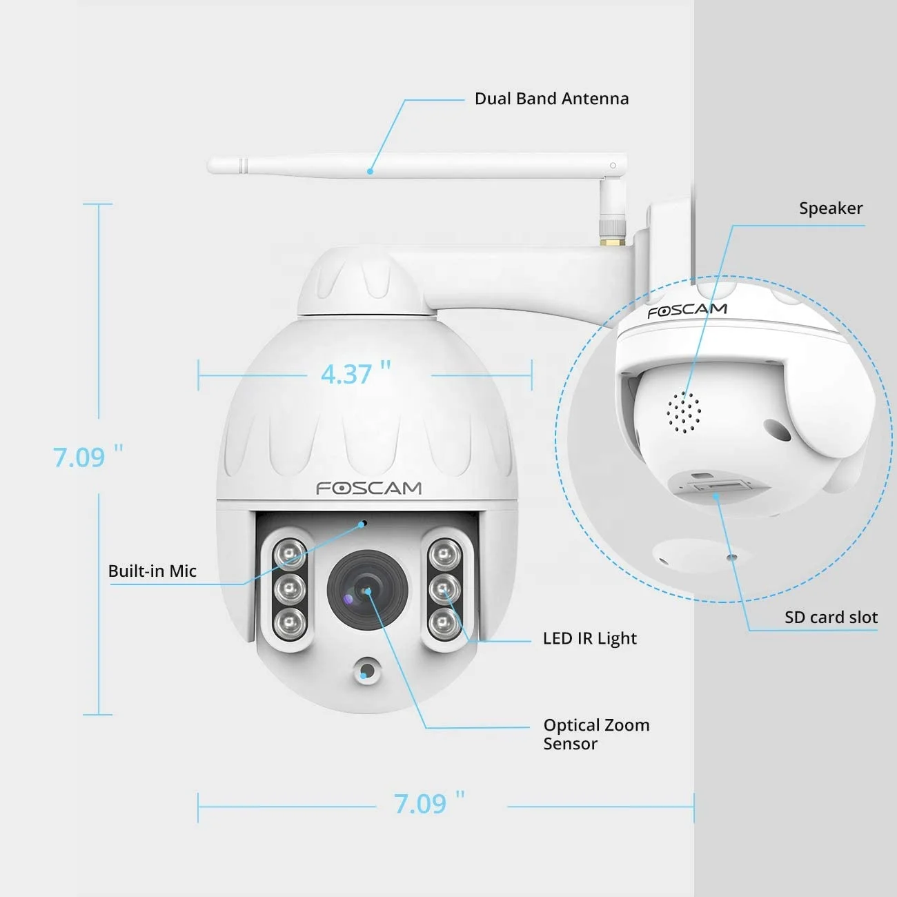  Foscam SD2 1080P 2 way audio security camera cctv ptz ip