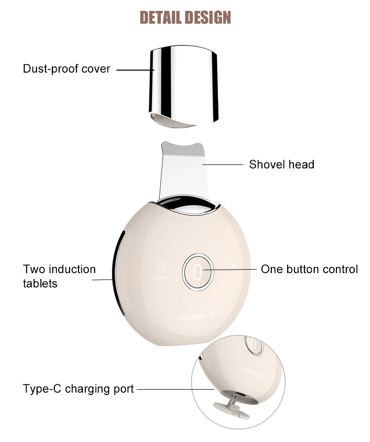 Hot Sell Portable beauty spa Ultrasonic Skin Scrubber Sonic Skin Scrubber for Home Use