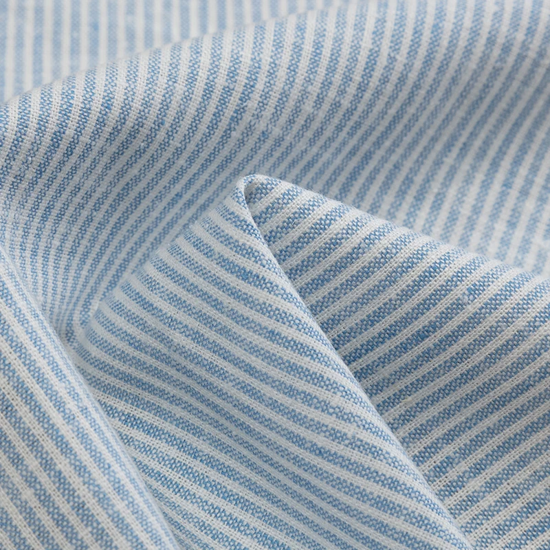 
High quality 54% hemp 44% organic cotton 2% spandex stripe fabric for clothing 