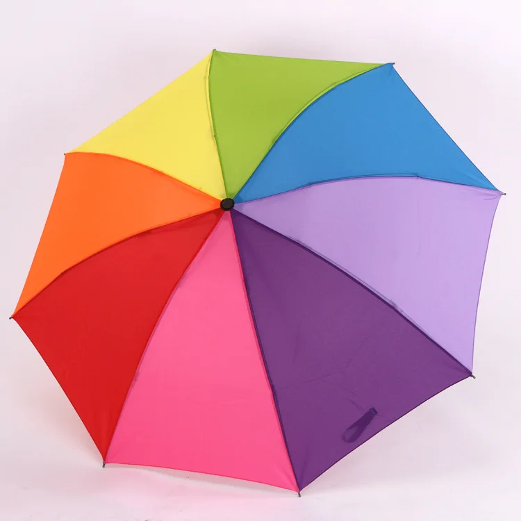 Wholesale 3 discount 8K Korean creative rainbow umbrella outdoor lovers gift umbrella
