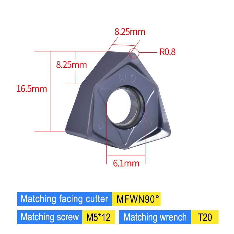 Zhuzhou OEM Heavy cutting fast feed milling blade WNMU080608 EN-JGM double sided six tip stainless steel special