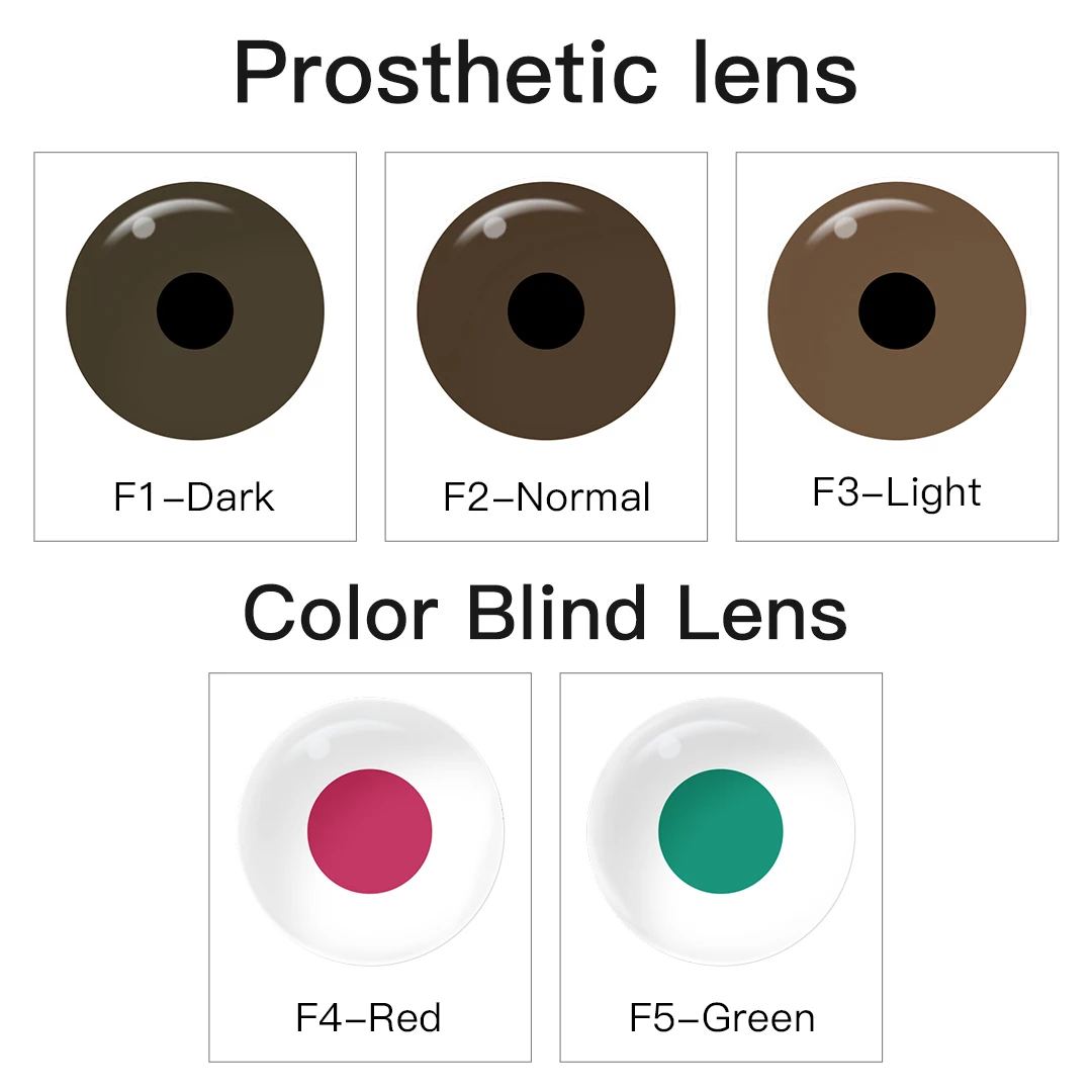 Free sample pseyeche F Brown prosthesis lens color blind contact lenses colorblind lenses colored blind contacts