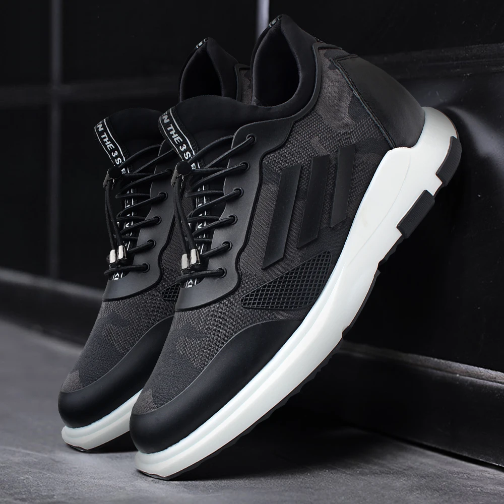 Factory wholesale Fashion Invisible height increasing shoes for men 3 inches elevator casual shoes outdoor sneakers can custom