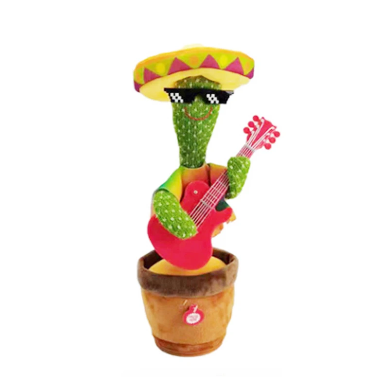 Popular Toy Cute Electronic Shake Singing 120 Songs Recording Cactus Plush Talking Dancing Cactus Toy