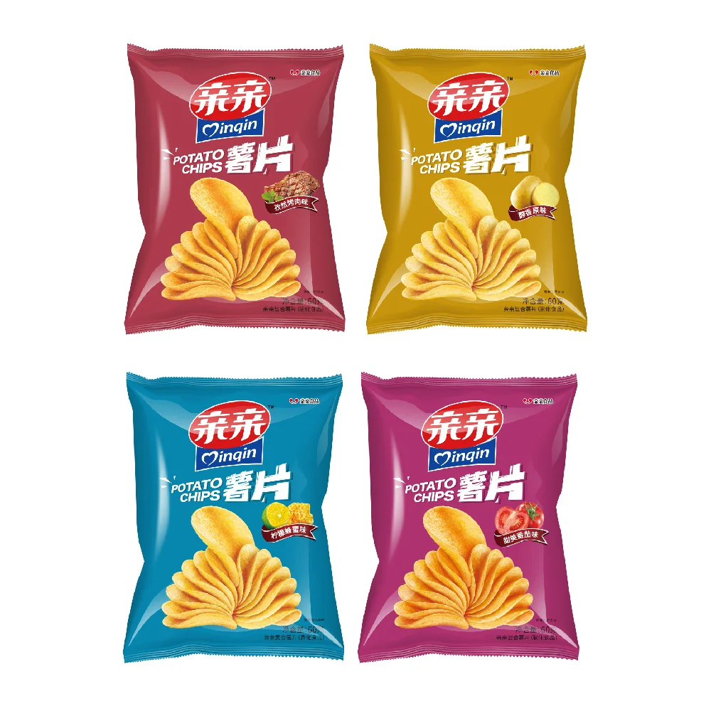 Chinese delicious potato chips and snacks support substituting processing and production