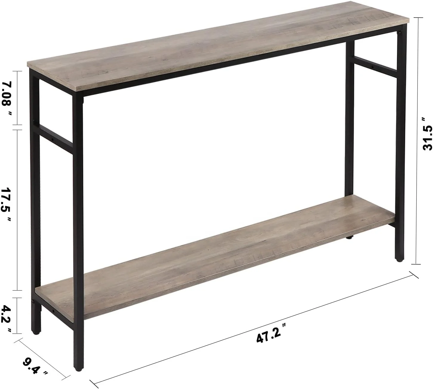 Industrial Rustic Antique Wood Console Table Narrow Hallway Entryway Furniture for Dining Kitchen Hotel