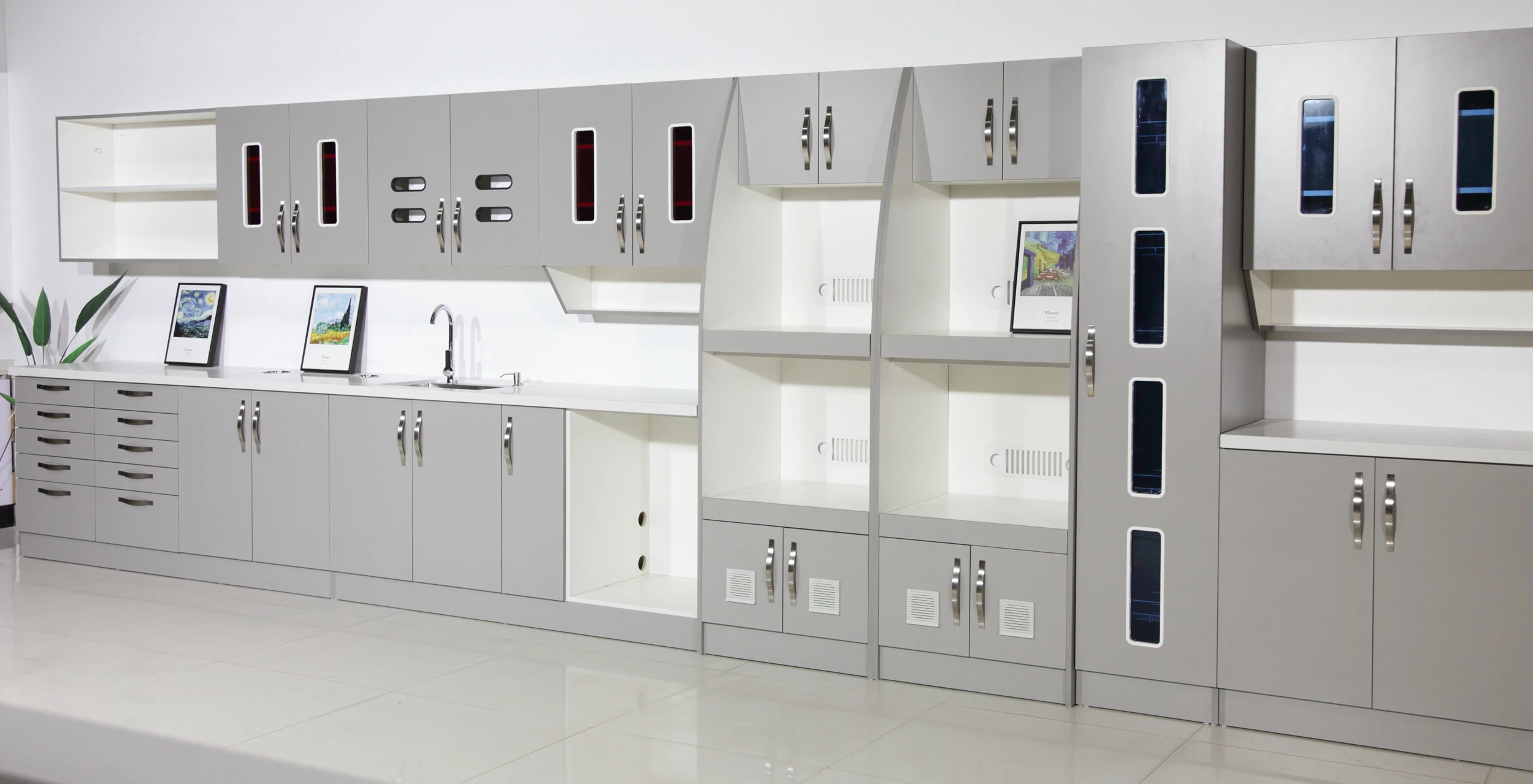 Popular in American  Free design customized furniture dental cabinet with sink dental cabinet very big