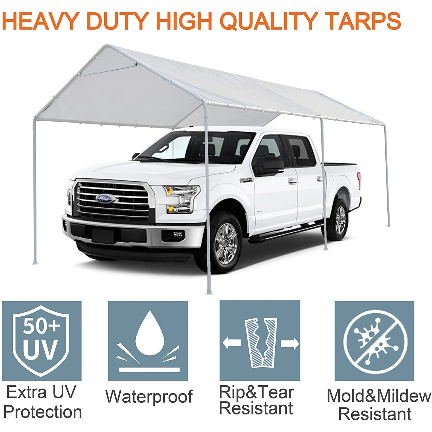 Wholesale 10 x 20 Ft Carport Replacement Canopy Cover with Bungee Ball Cords Garage Top Tent Shelter Tarp Marquee Car tent