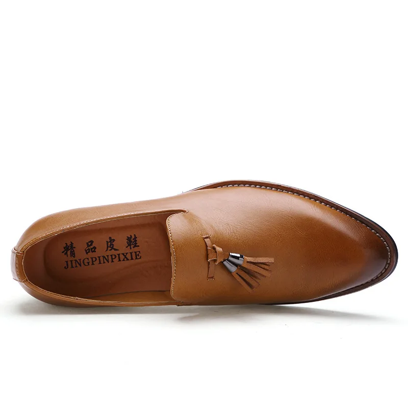 Tassel British style leather shoes men formal business office cowhide shoes anti-slippery Fashion