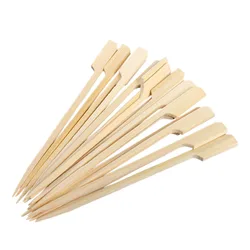 Bamboo kebabsticks skewer snack flat bbq skewers 15cm 18cm hotsale adana indian kebab skewers meat shrimp