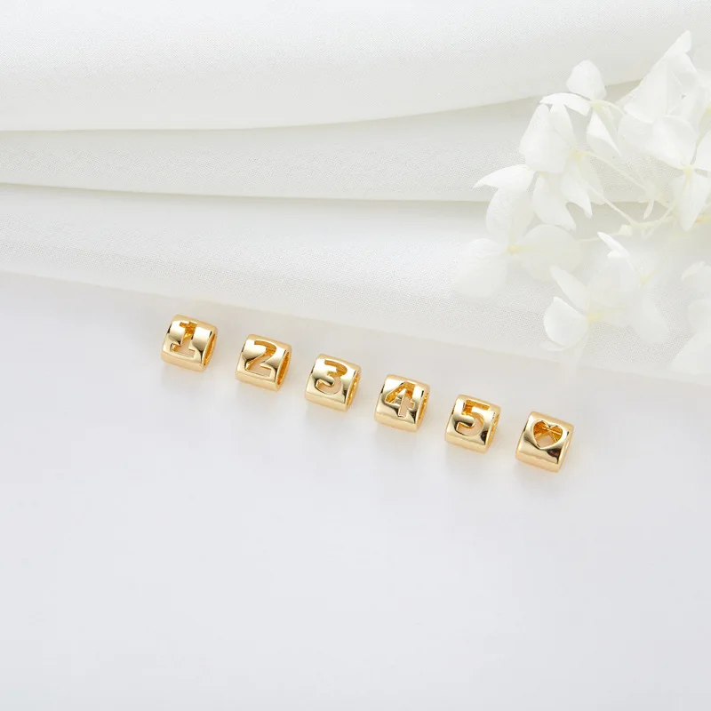 Fashion 14K Gold plated 26 letters Love digital bracelet handmade bead for jewelry accessory