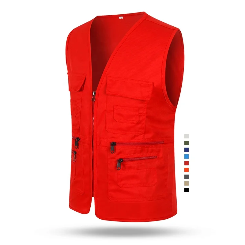 
Custom logo mans cheap multi pocket fishing vest for life 