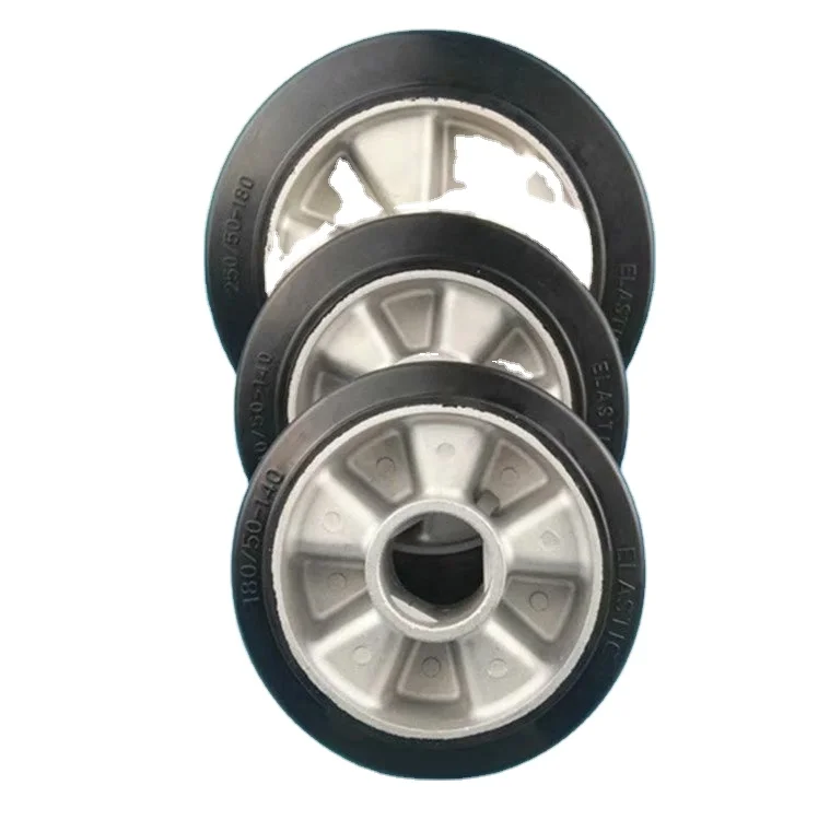 Heavy duty 4 inch 5 inch 6 inch 8 inch Black Rubber on Aluminum Core Wheels