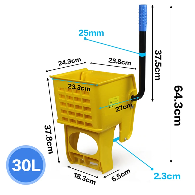 60L Professional Cleaning Trolley Double Bucket With Wringer Mop Wringer Wholesale