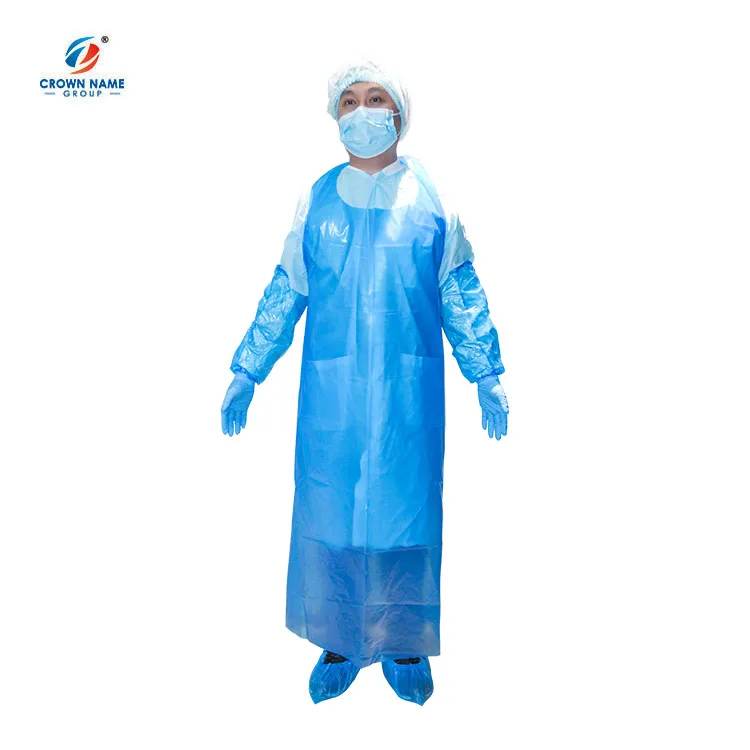 Cheap Price customised blue plastic disposable apron kitchen