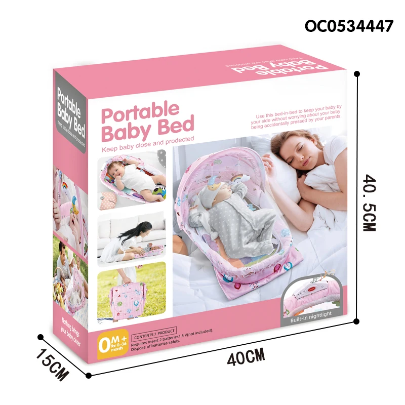 Musical toys keyboard new born portable baby bed with mosquito net