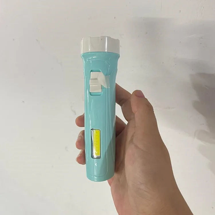 Plastic Portable Emergency Rechargeable Battery COB LED Flashlight High Power Led Flashlights