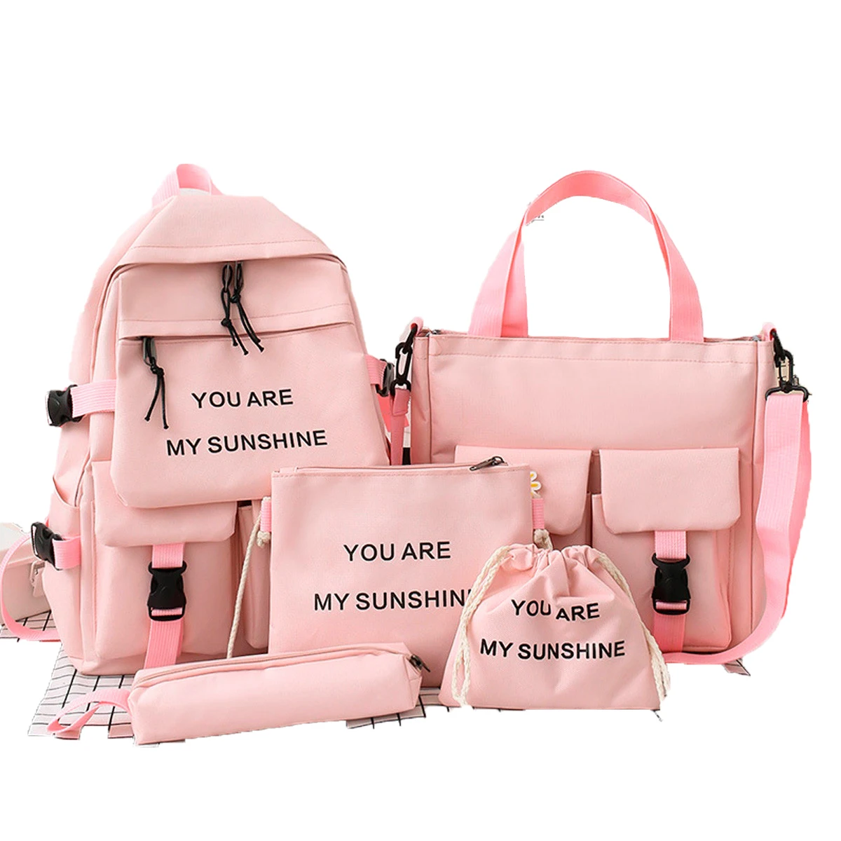 
College Bags Girls College School bags 4pcs Set Women Backpack girls backpack school bag set 