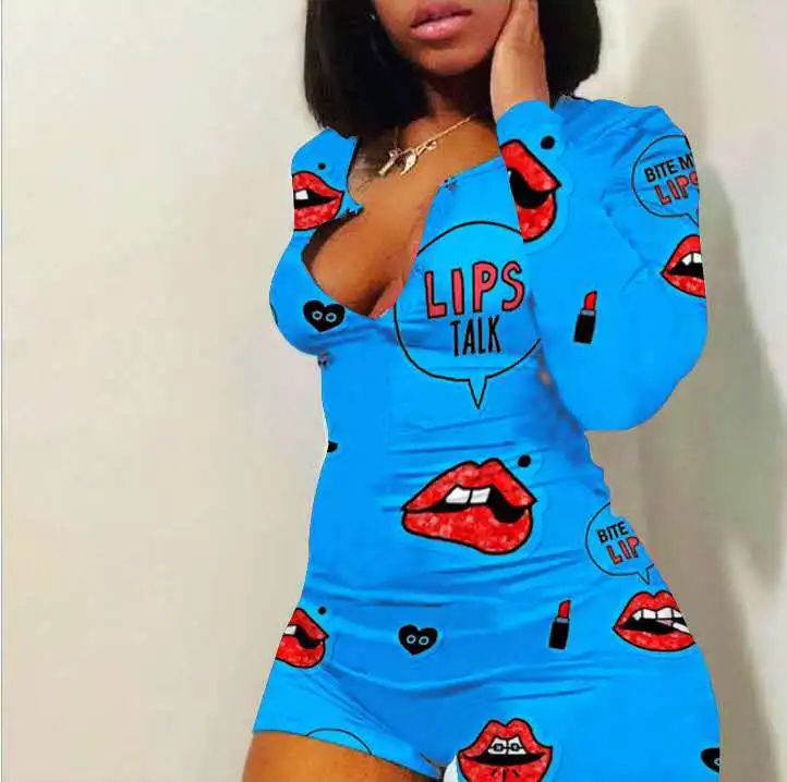 KKVVSS 6058 plus size onesie bodysuit jumpsuit for women adult tight sexy ladies printed wholesale romper